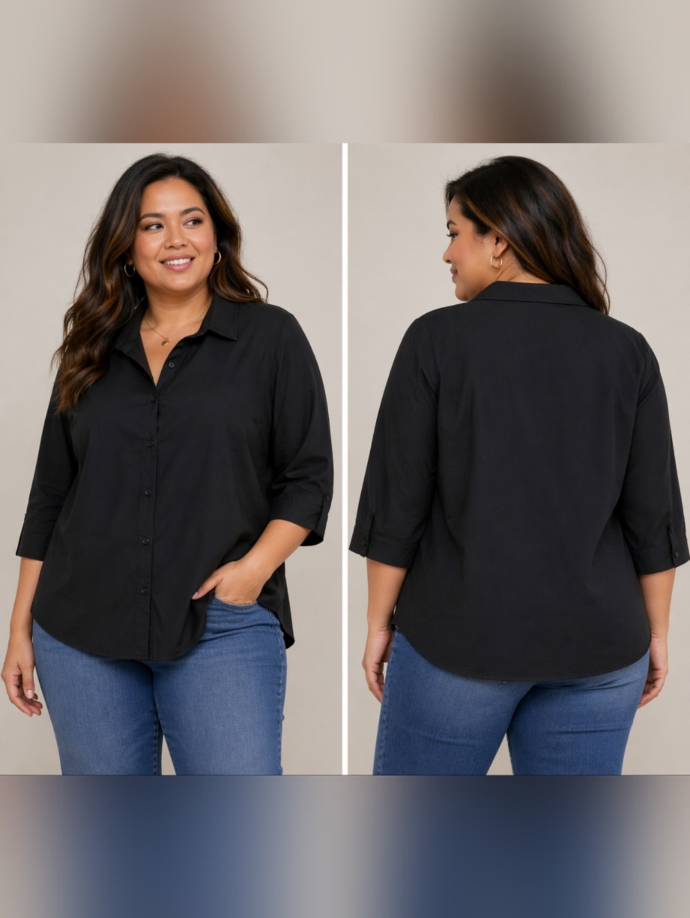 M&S Collection Black Button Down Shirt